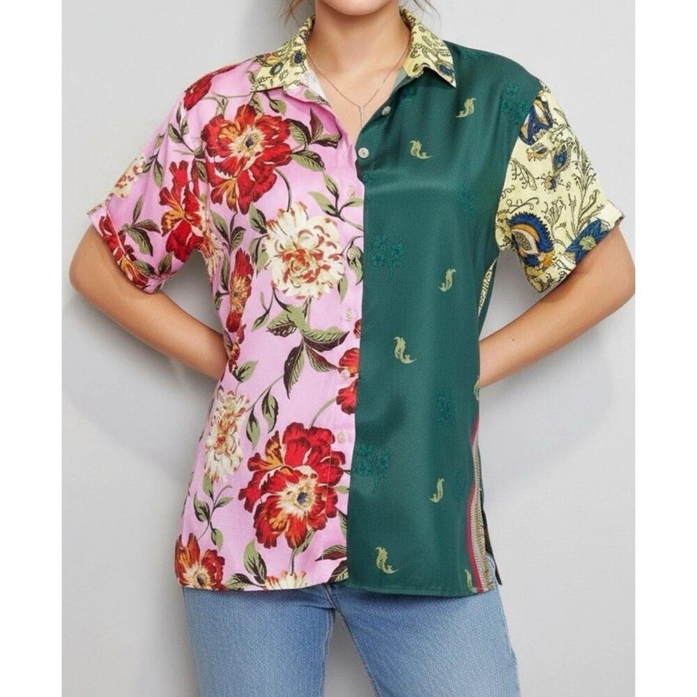 Anthropologie Oversized Surf Shirt - S Green - Picture 5 of 5